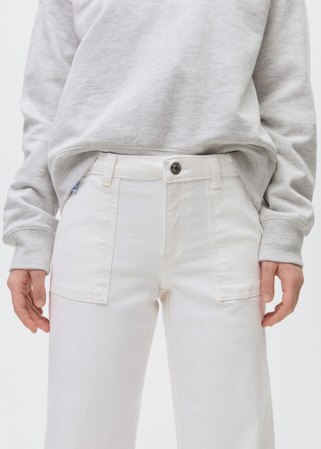 Mango Wideleg-Jeans mit ausgefranstem Saum zollfrei
