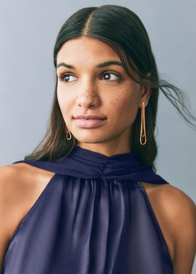 Mango Satiniertes Neckholderkleid Outlet