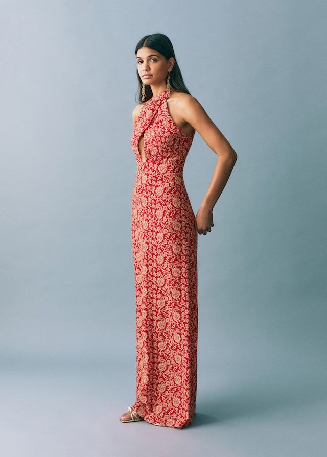 Mango Kleid mit Halfterkragen Verkauf