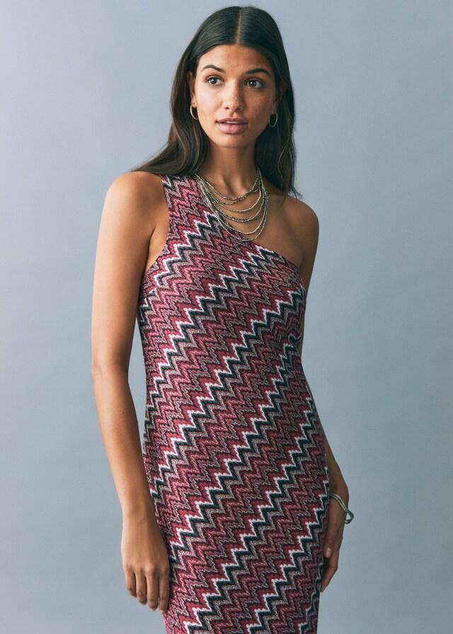 Mango Zickzack-Lurexkleid