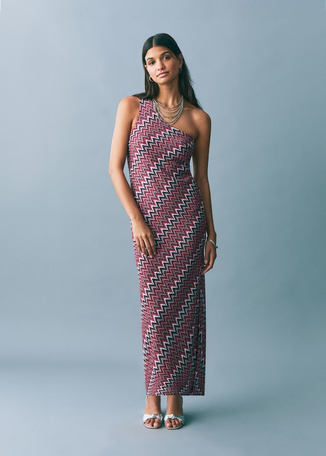 Mango Zickzack-Lurexkleid Günstiger Verkauf