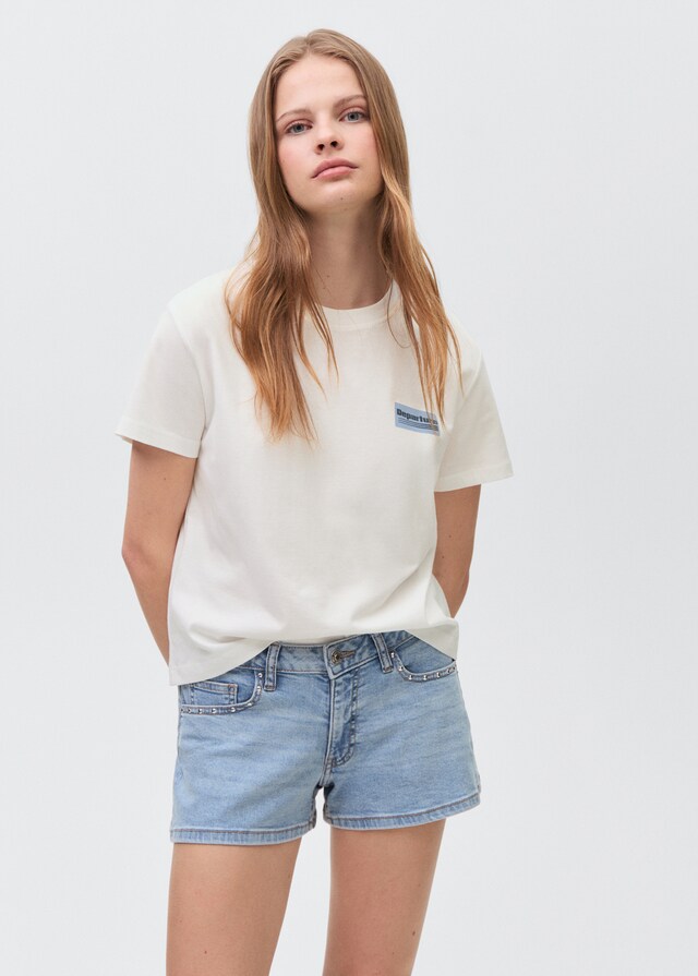 Mango Bedrucktes Baumwoll-T-Shirt Blitzverkäufe