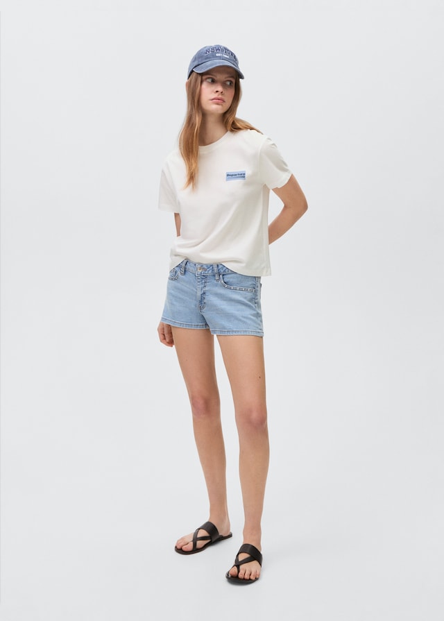 Mango Bedrucktes Baumwoll-T-Shirt Blitzverkäufe