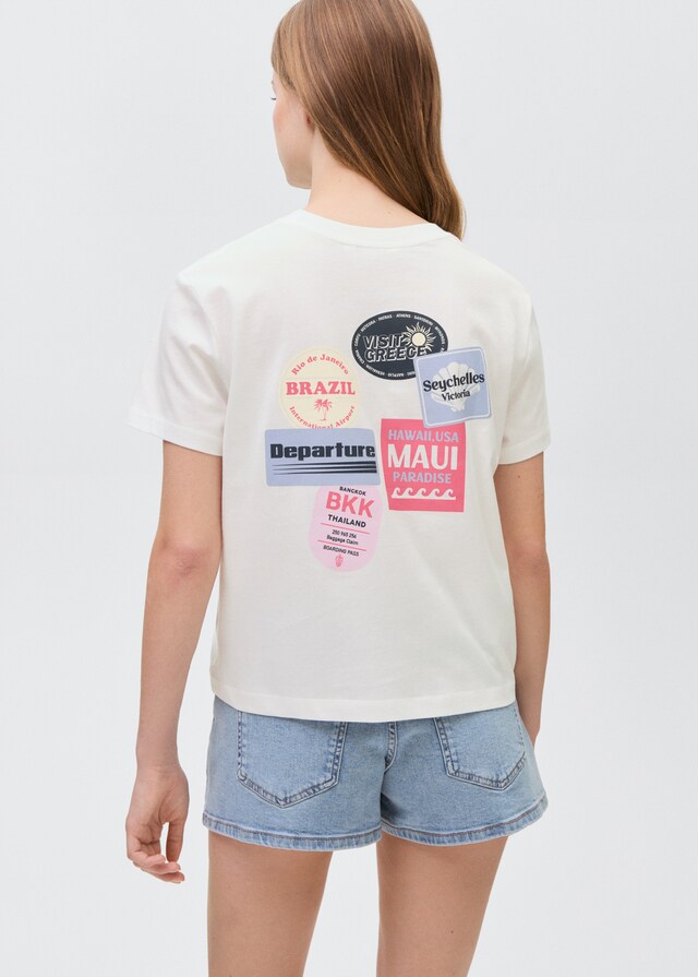 Mango Bedrucktes Baumwoll-T-Shirt Blitzverkäufe