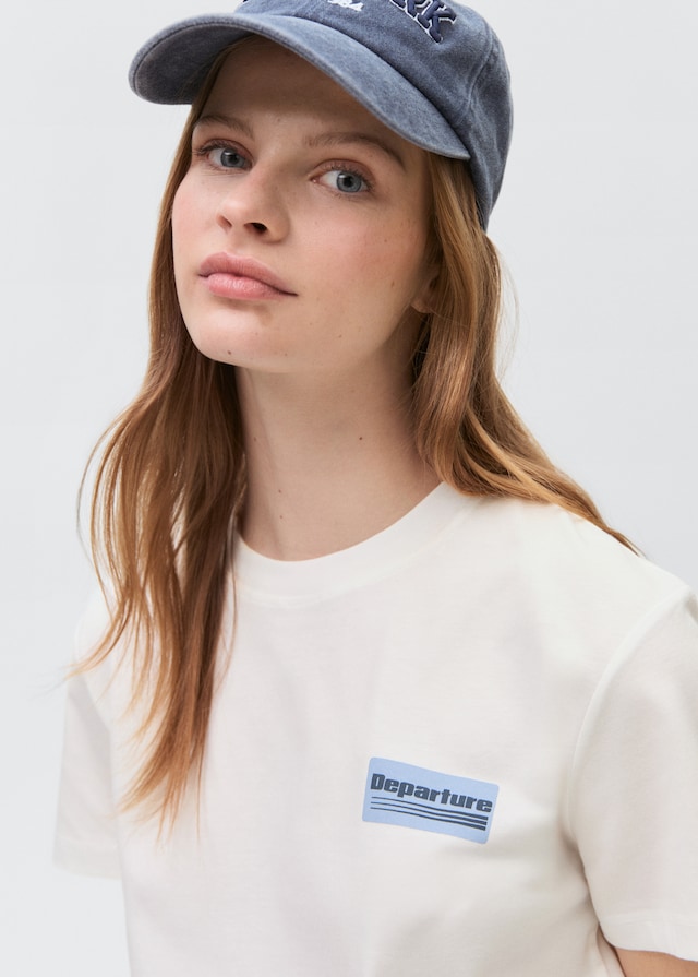 Mango Bedrucktes Baumwoll-T-Shirt Blitzverkäufe