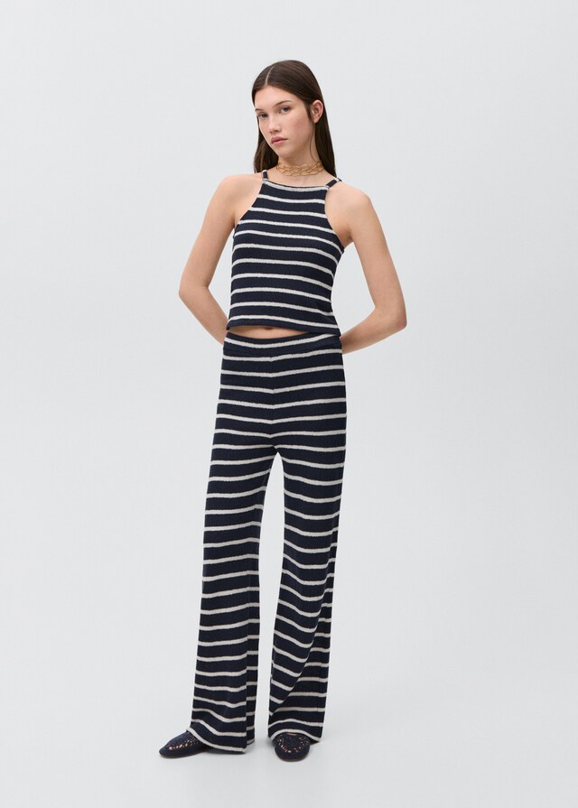 Mango Gestreiftes Neckholder-Top Fabrik Onlineshop
