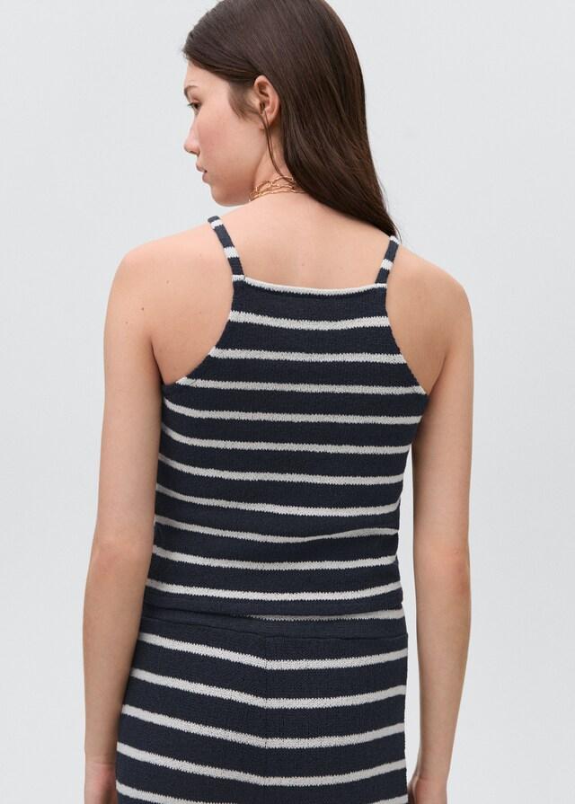 Mango Gestreiftes Neckholder-Top Fabrik Onlineshop