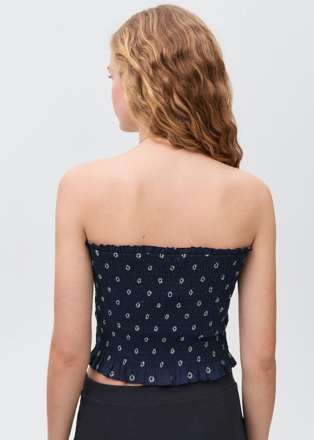 Mango Gemustertes Top mit Raffdetails Sonderangebot