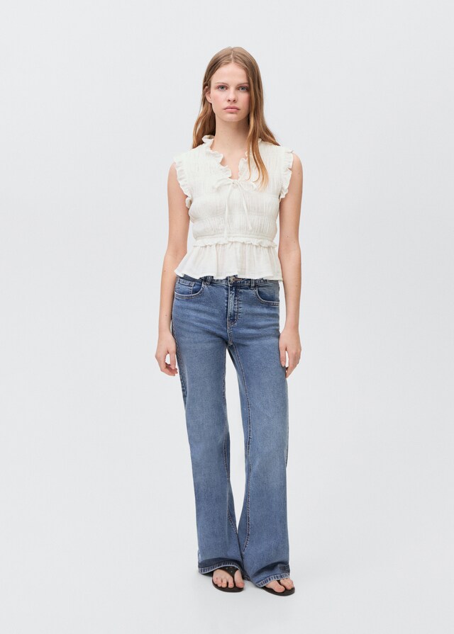 Mango Geraffte Rüschenbluse Günstig kaufen