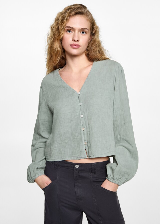 Mango Bluse mit V-Ausschnitt