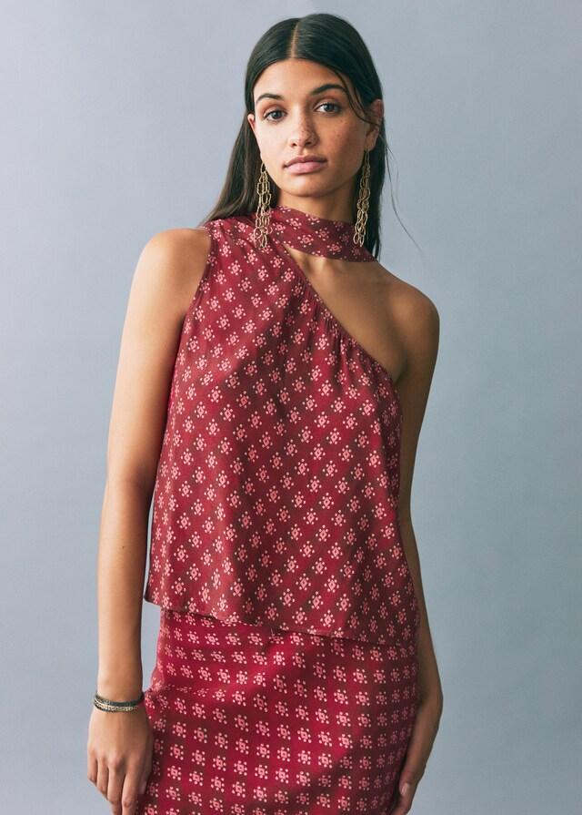 Mango Asymmetrisches Top mit Printmuster