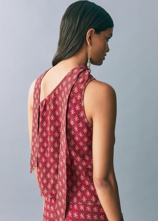 Mango Asymmetrisches Top mit Printmuster Flash Sale