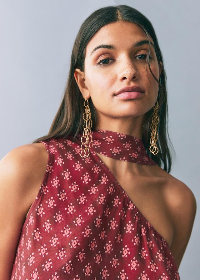 Mango Asymmetrisches Top mit Printmuster Flash Sale
