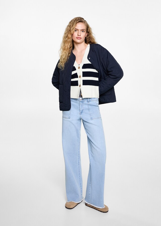 Mango Strickcardigan mit Streifenmuster Online Shopping