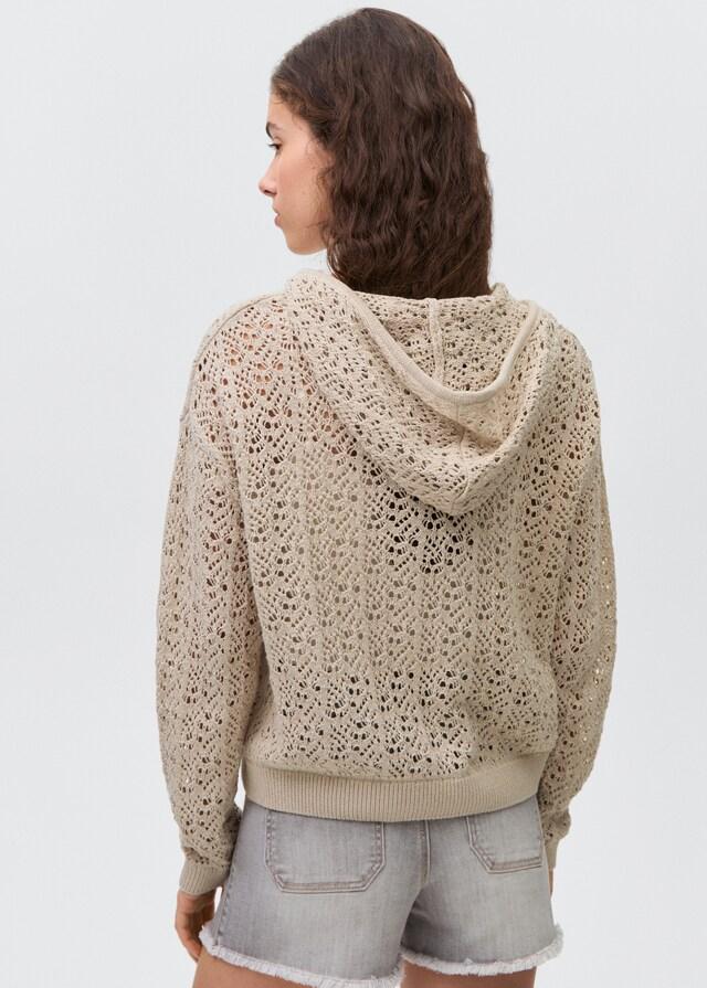 Mango Kapuzenpullover mit Lochmuster Osterangebot