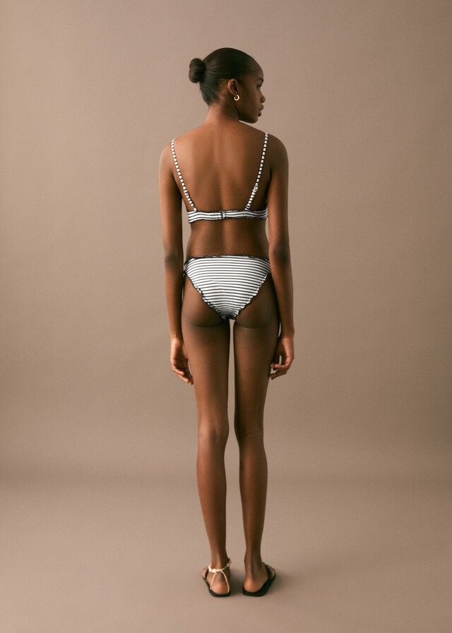 Mango Gestreifter Bikini mit Borte Valentinstagsangebot