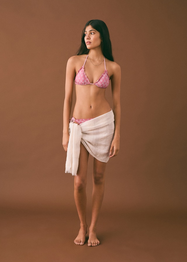 Mango Gemusterter Bikini mit Borte Jubiläumsangebot
