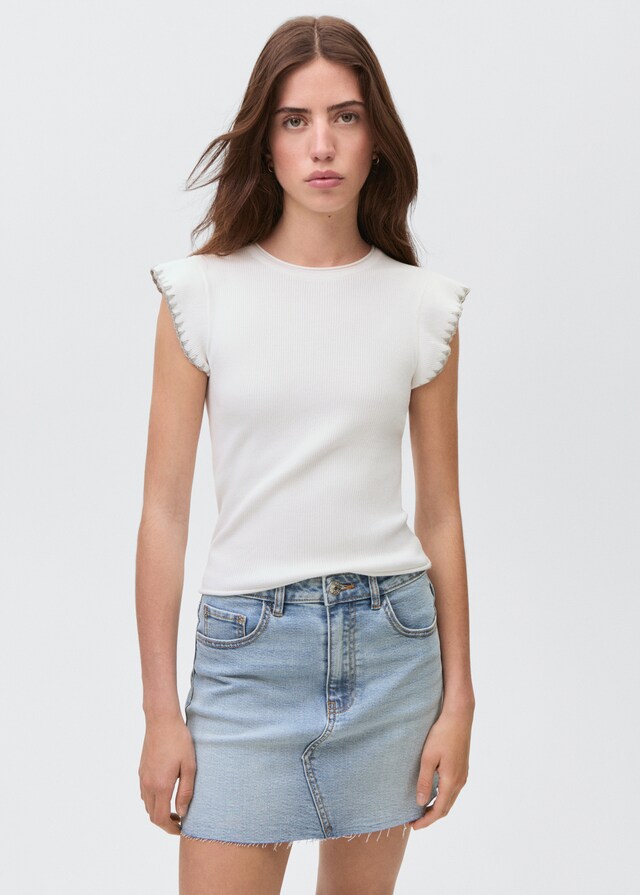 Mango Jeans-Minirock mit ausgefranstem Saum Zeitlich begrenztes Angebot