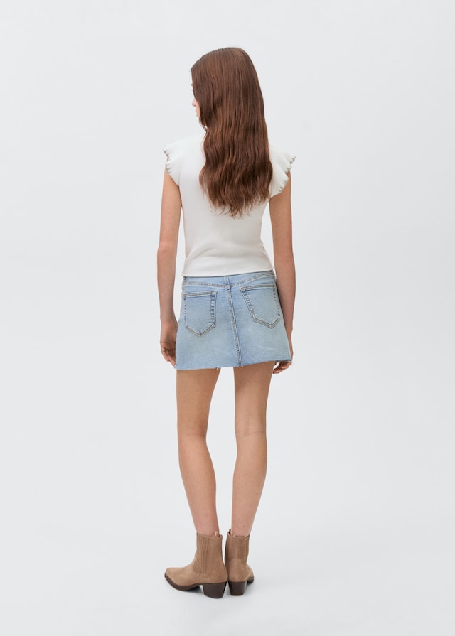 Mango Jeans-Minirock mit ausgefranstem Saum Zeitlich begrenztes Angebot
