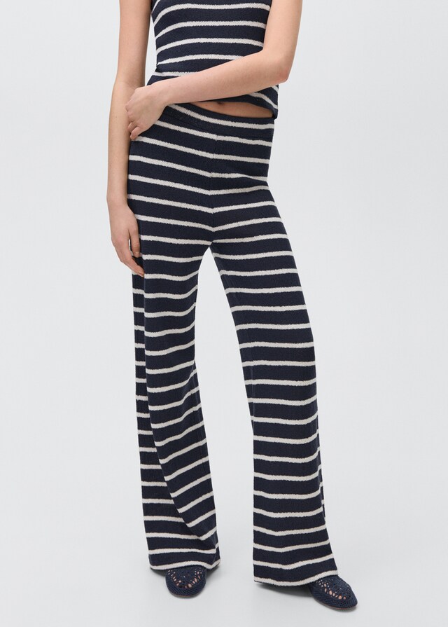 Mango Gestreifte Jersey-Hose