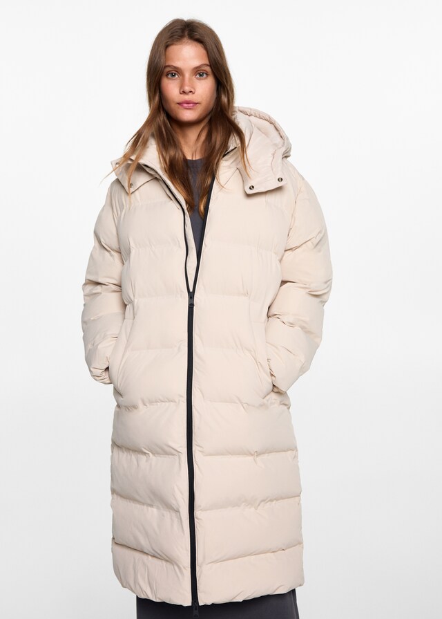 Mango Langer Steppanorak Kostenlose Rückgabe
