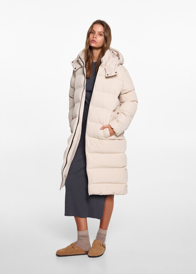 Mango Langer Steppanorak Kostenlose Rückgabe