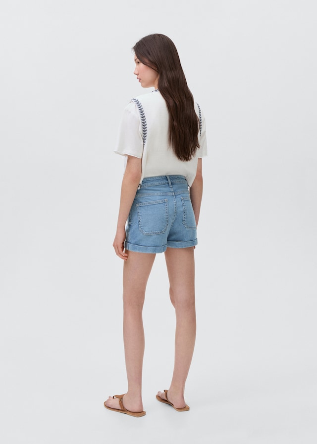 Mango Jeansshorts mit umgeschlagenem Saum Letzter Tag