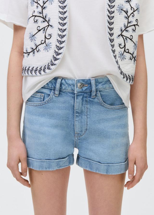 Mango Jeansshorts mit umgeschlagenem Saum Letzter Tag