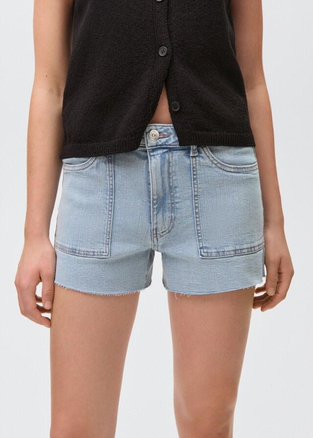 Mango Jeansshorts mit ausgefranstem Saum Bis zu 50% Rabatt