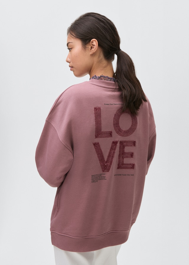 Mango Sweatshirt mit aufgesticktem Schriftzug Bis zu 65% Rabatt