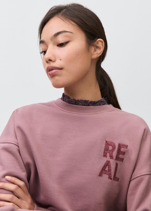 Mango Sweatshirt mit aufgesticktem Schriftzug Bis zu 65% Rabatt