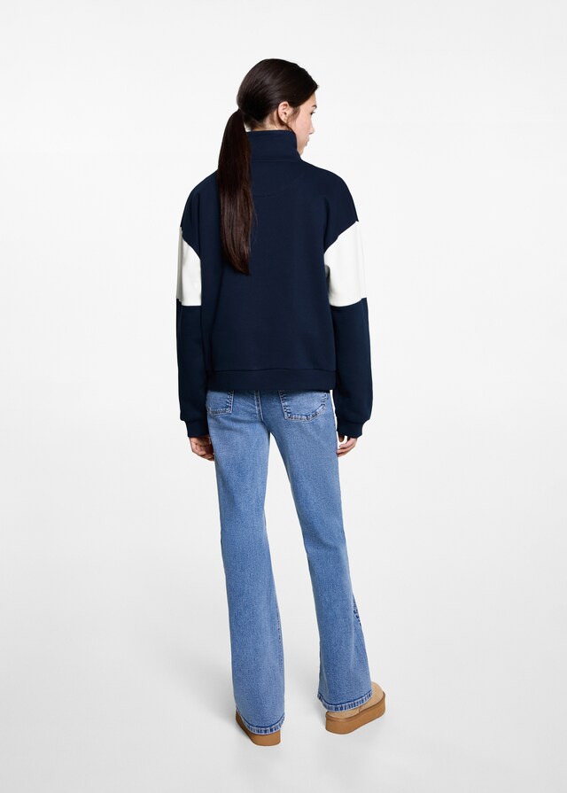Mango Sweatshirt mit Zip und Schriftzug Sonderangebot der Fabrik