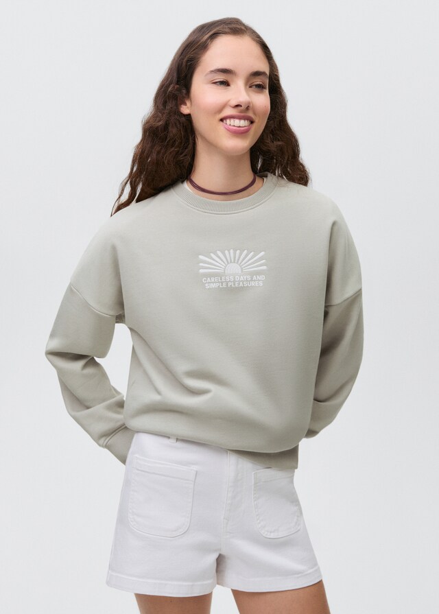 Mango Gemustertes Baumwoll-Sweatshirt