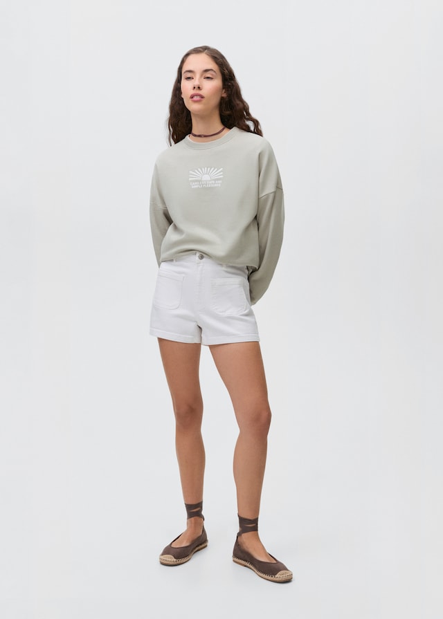 Mango Gemustertes Baumwoll-Sweatshirt Vierteljährliche Förderung