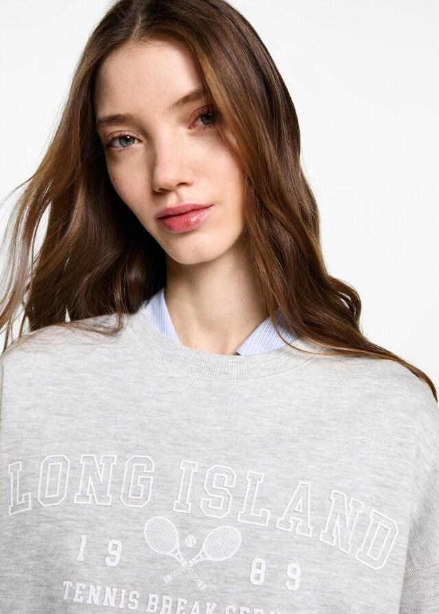 Mango Gemustertes Baumwoll-Sweatshirt Bis zu 55% Rabatt