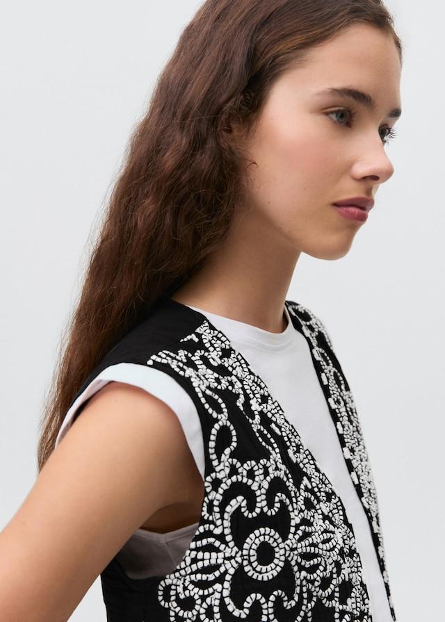 Mango Bestickte Weste Clearance-Verkauf