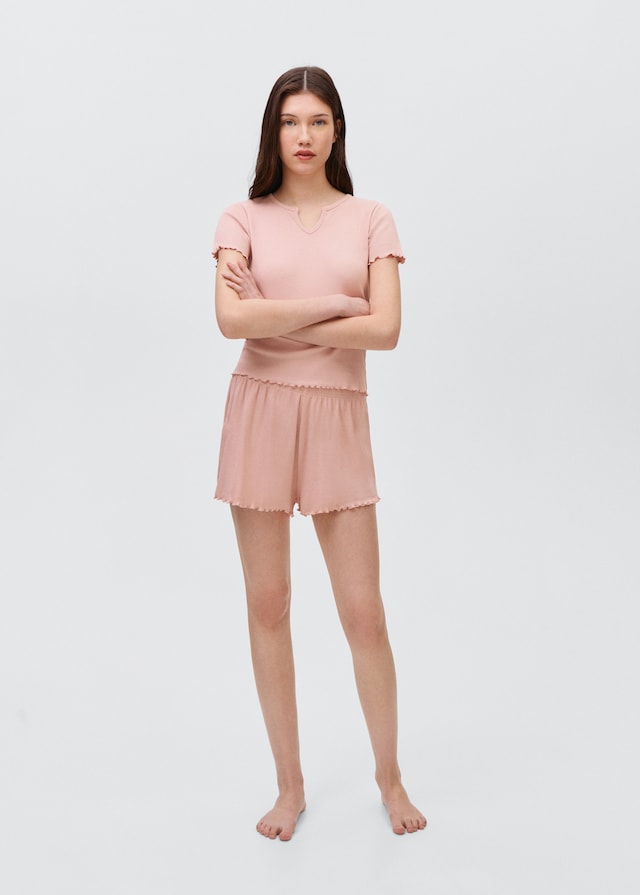 Mango Pack Kurzer Baumwoll-Pyjama 50% Rabatt für begrenzte Zeit