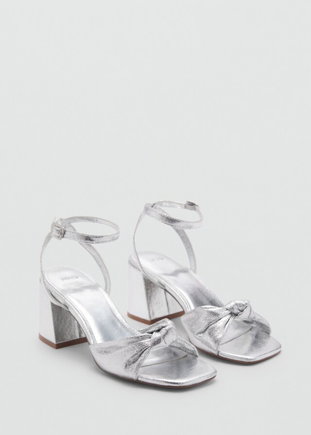 Mango Sandale mit Metallic-Schleifendetail Günstiger Verkauf