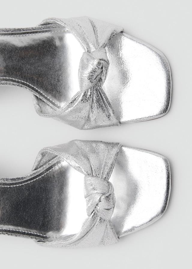 Mango Sandale mit Metallic-Schleifendetail Günstiger Verkauf