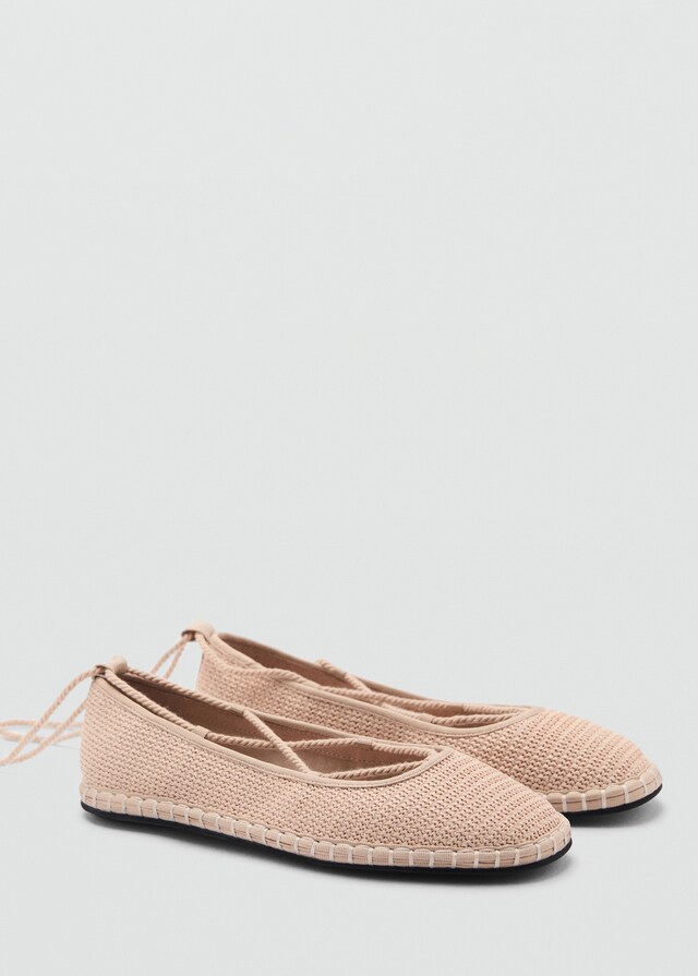 Mango Strick-Ballerina mit Schnürsenkeldetails Fabrikpreis