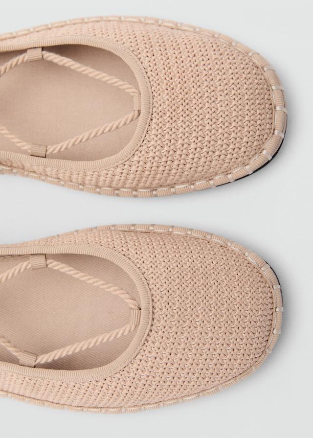 Mango Strick-Ballerina mit Schnürsenkeldetails Fabrikpreis