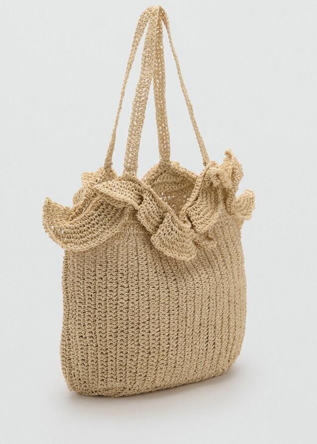 Mango Bucket Bag aus Naturfaser Günstig kaufen