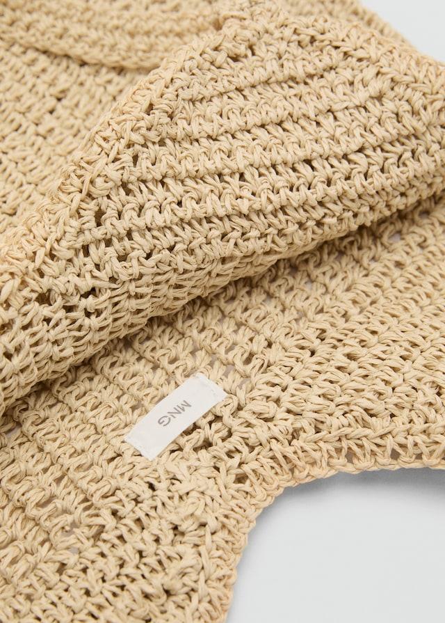 Mango Bucket Bag aus Naturfaser Günstig kaufen