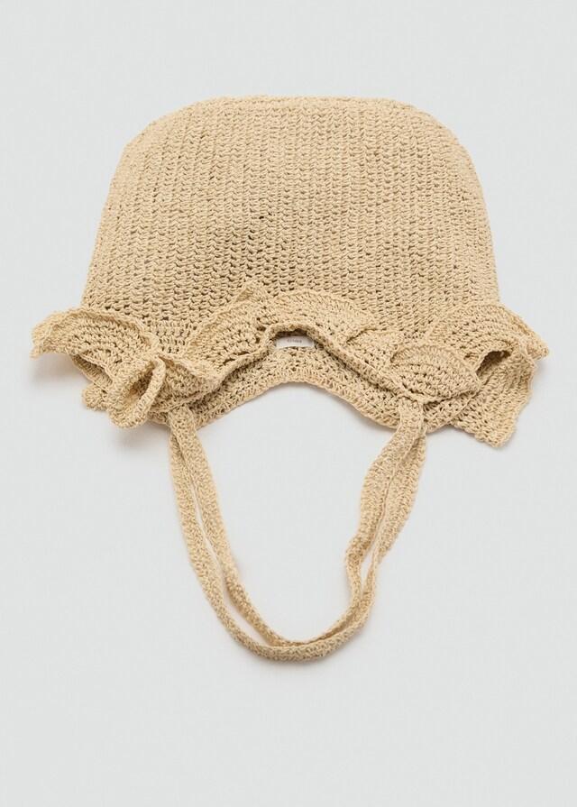 Mango Bucket Bag aus Naturfaser Günstig kaufen