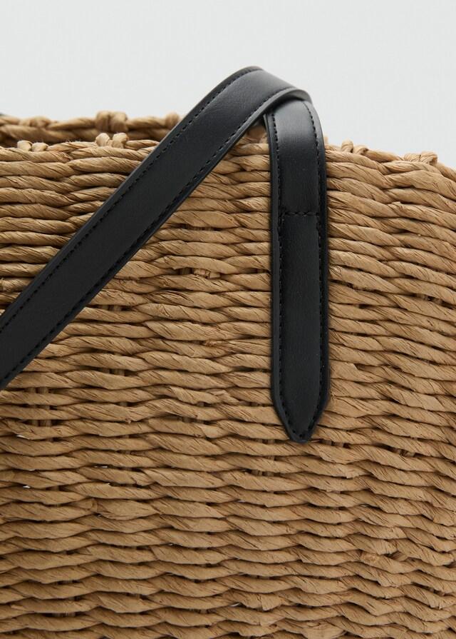 Mango Korbtasche aus Naturfaser Online Shopping
