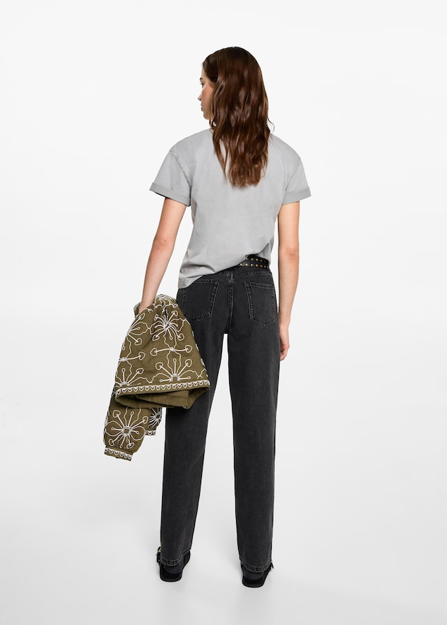 Mango Gerade Jeans mit geflochtenen Schlaufen Bis zu 50% Rabatt