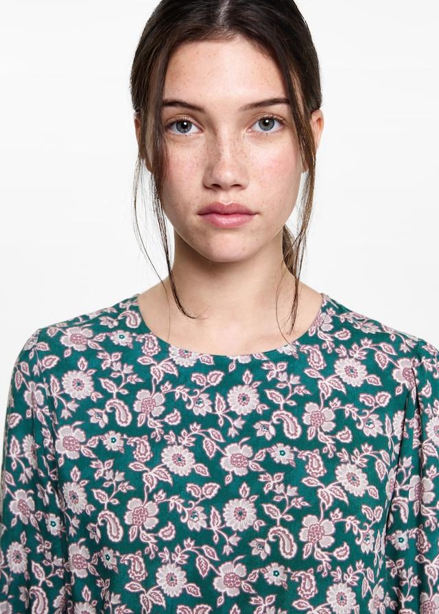 Mango Kleid mit Buchstaben-Muster und Raffdetails Vierteljährliche Förderung