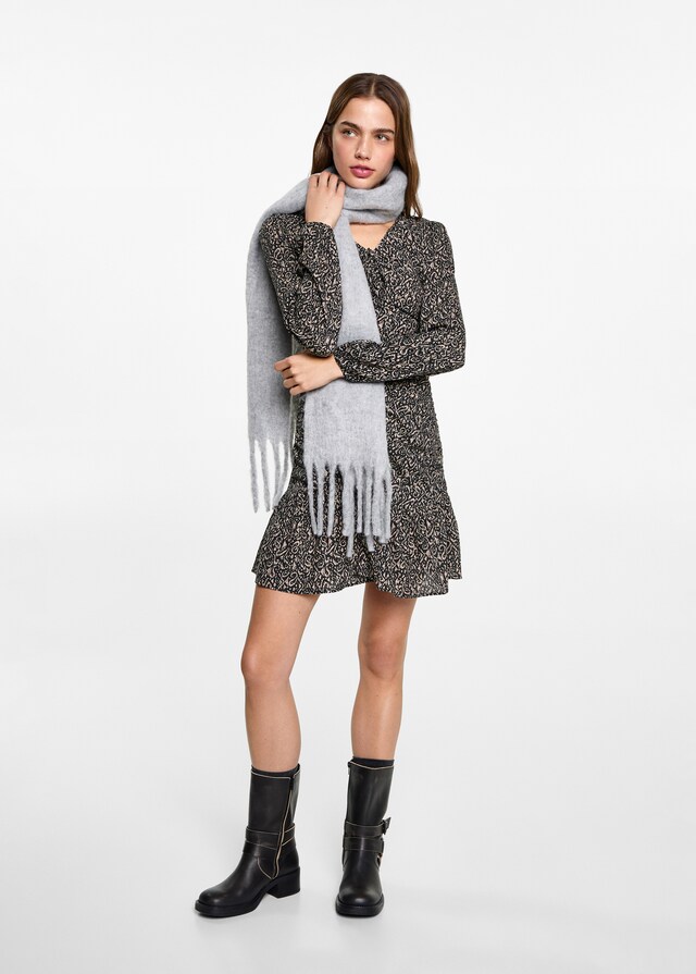 Mango Gekräuseltes Printkleid Super Rabatt
