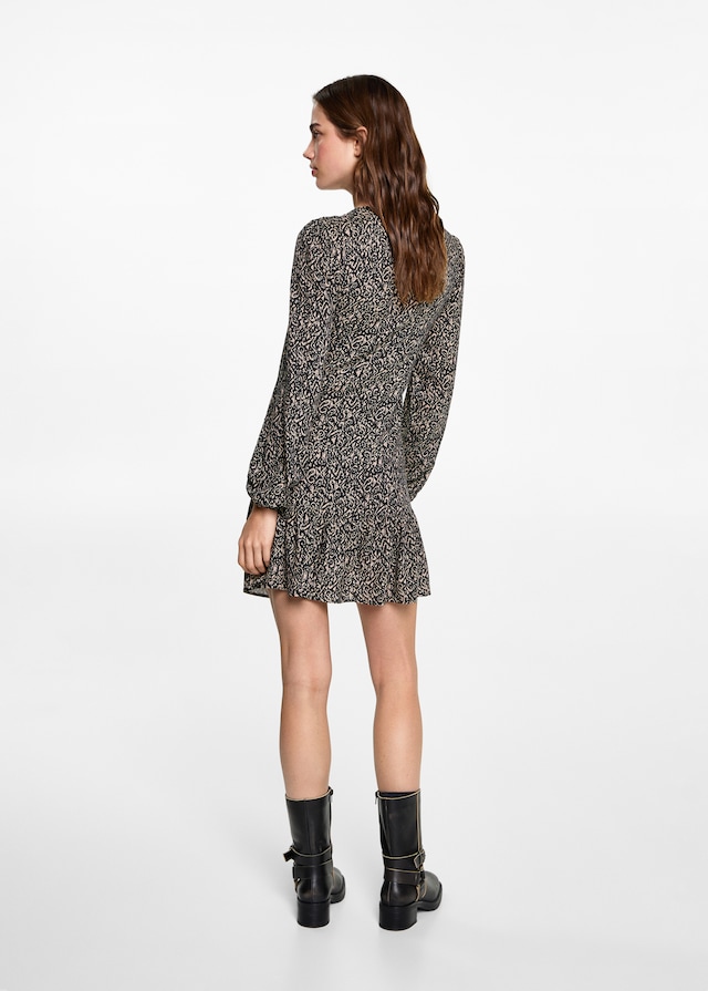 Mango Gekräuseltes Printkleid Super Rabatt