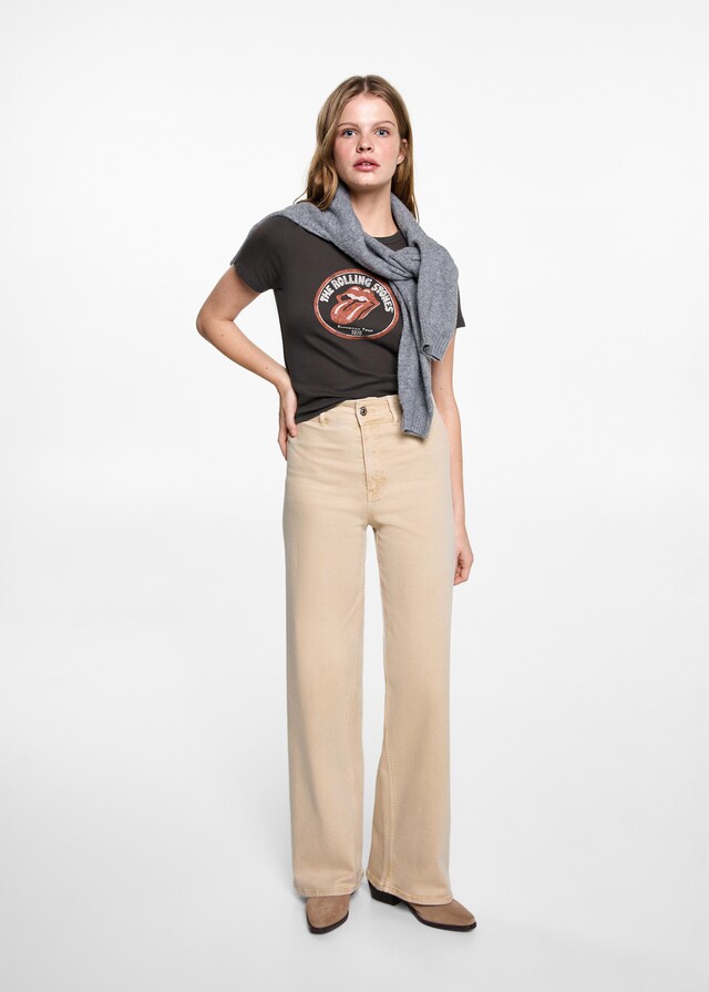 Mango Wide Leg-Jeans Kostenloser Versand international